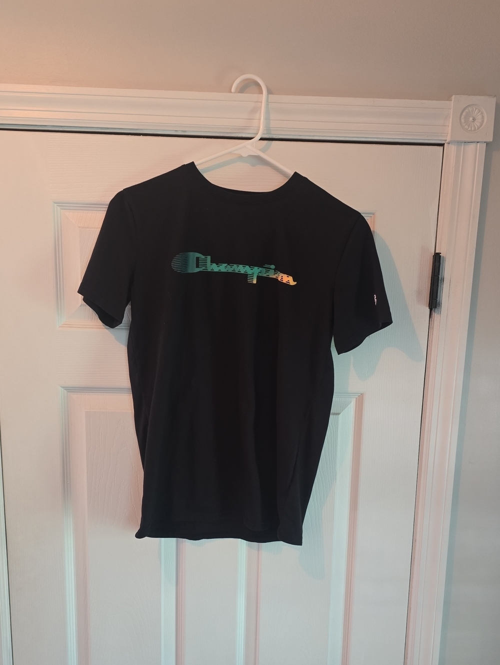 Champion Boys Black Logo Short Sleeve T-Shirt